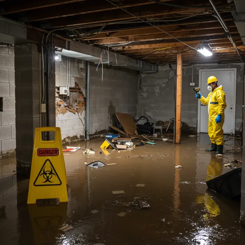 Flooded Basement Electrical Hazard in Norman, OK Property